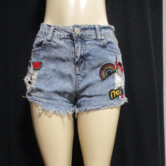 Hot Kiss Distressed Blue Jeans Cut Off Shorts -- Final Price - Picture 6 of 9